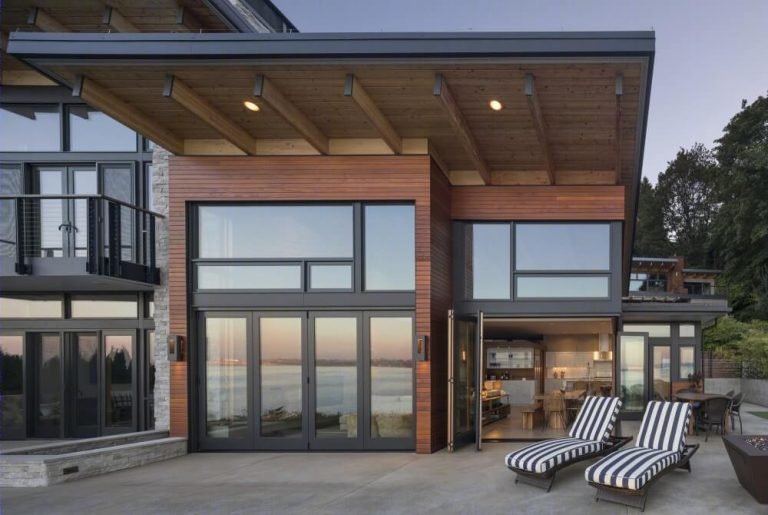 Oceanfront villa exterior with premium materials