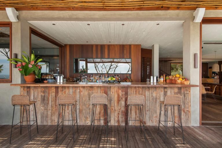 Open-air dining with weather-resistant materials