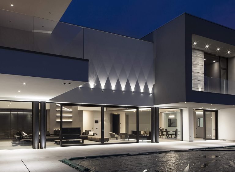 Pool terrace with natural stone paving