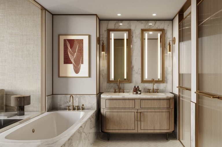 Spa-like bathroom with premium fixtures