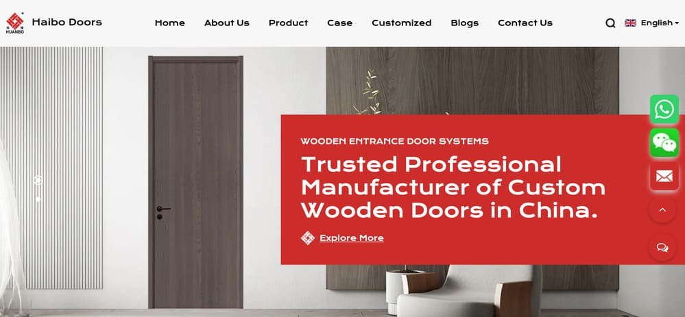 Haibo Door Factory Website Homepage
