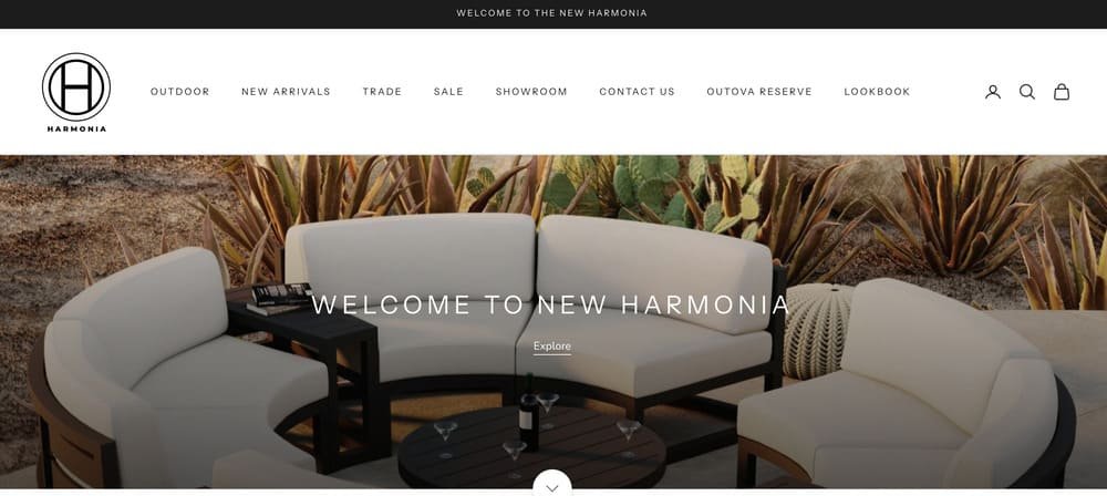 Harmonia Living Website Homepage
