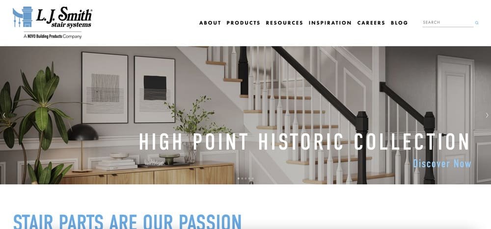 L.J. Smith Stair Systems Website Homepage