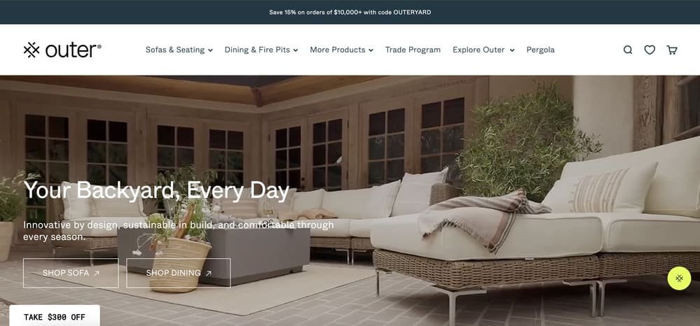 Outer Website Homepage