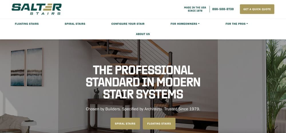 Salter Spiral Stair Website Homepage