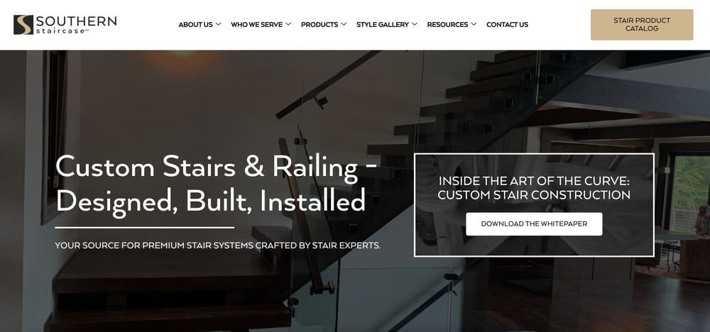 Southern Staircase Website Homepage