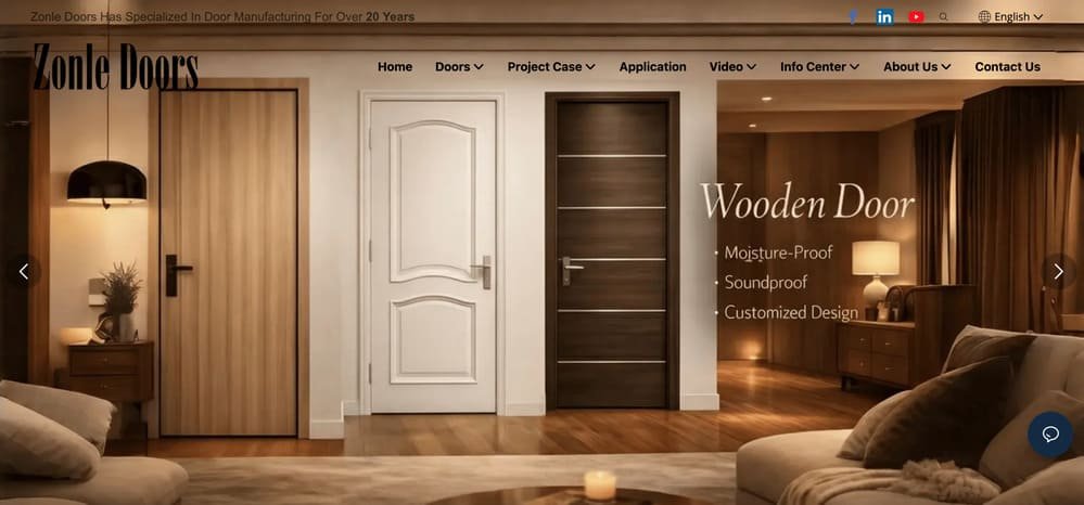 Zonle Doors Website Homepage