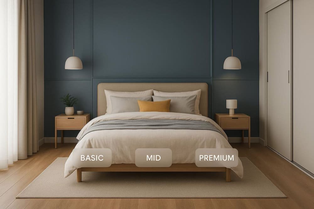 how much does it cost to decorate a bedroom in 2025? (soft furnishings + light construction)