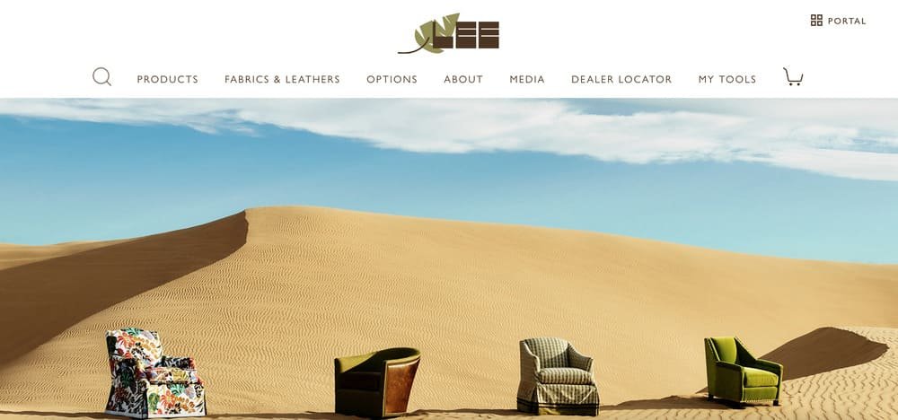 Lee Industries Website Homepage