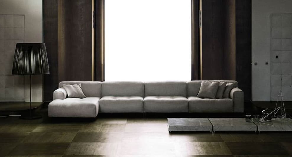 Minimal modular leather sofa