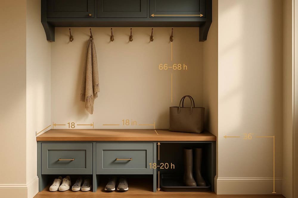 mudroom bench dimensions a practical sizing guide for your home