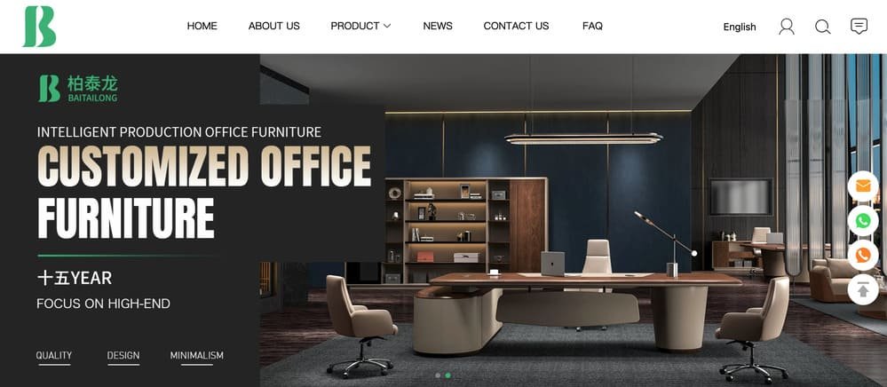 BTL furniture website homepage