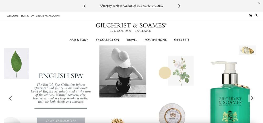 Gilchrist & Soames Website Homepage