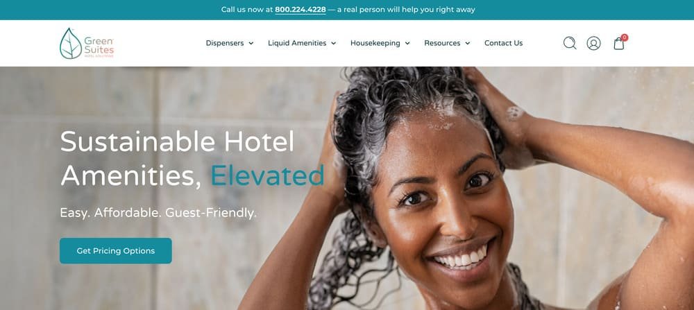 Green Suites Website Homepage