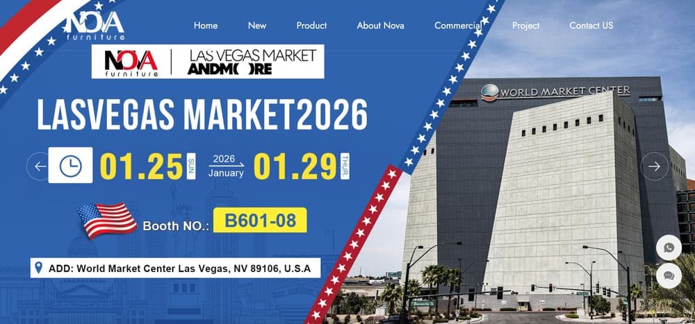 Nova furniture website homepage