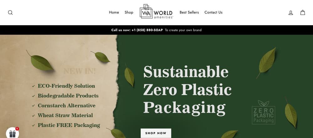 World Amenities Website Homepage