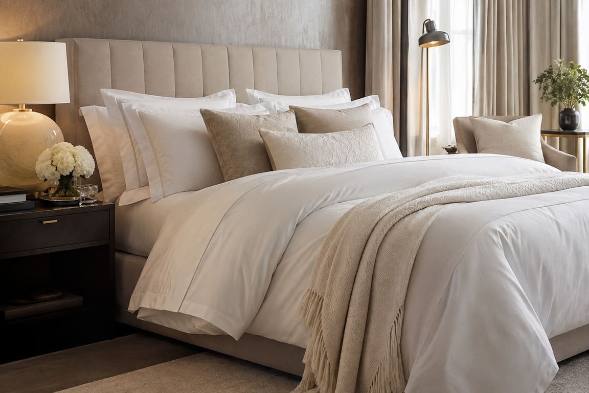 Serene Modern Bedroom Retreat With Luxury Bedding
