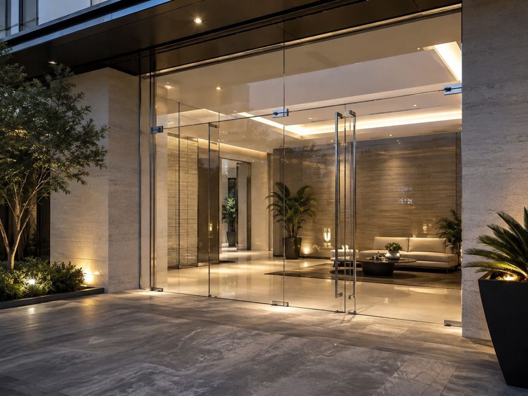 Luxury Glass Entrance System With Frameless Doors