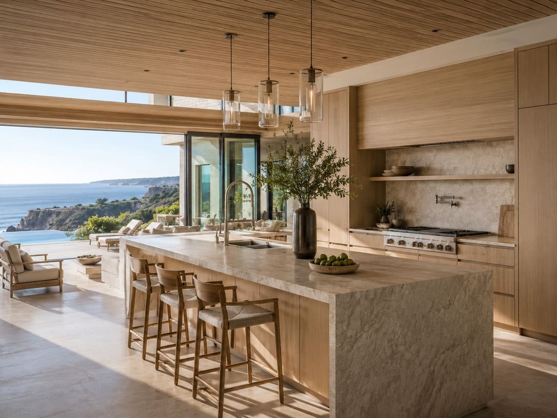 Gourmet kitchen with premium cabinetry and countertops