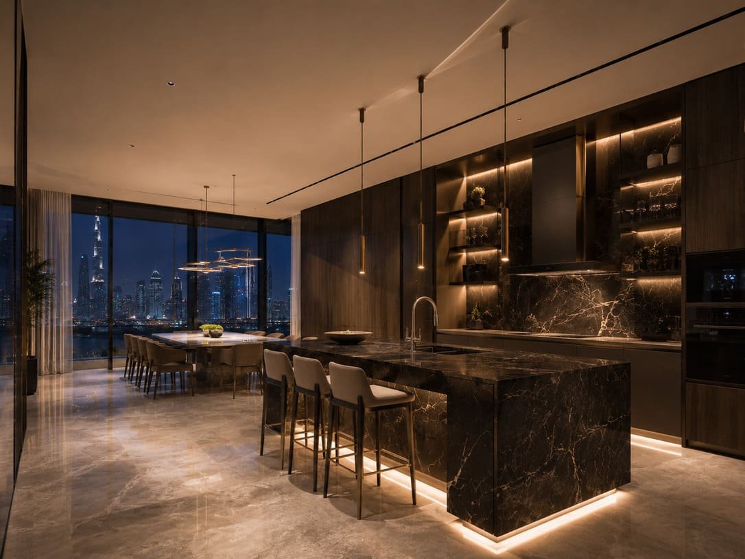 High-end meeting room with floor-to-ceiling windows