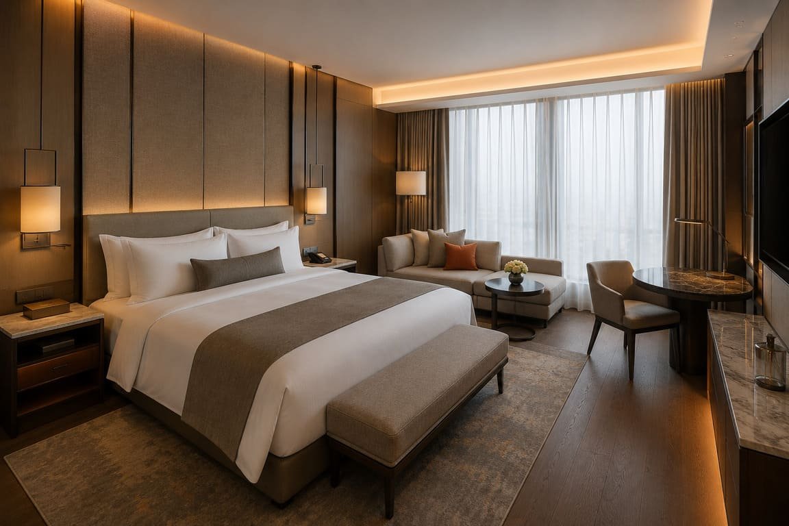 Luxury Hotel Bedroom Suite With Elegant Furniture