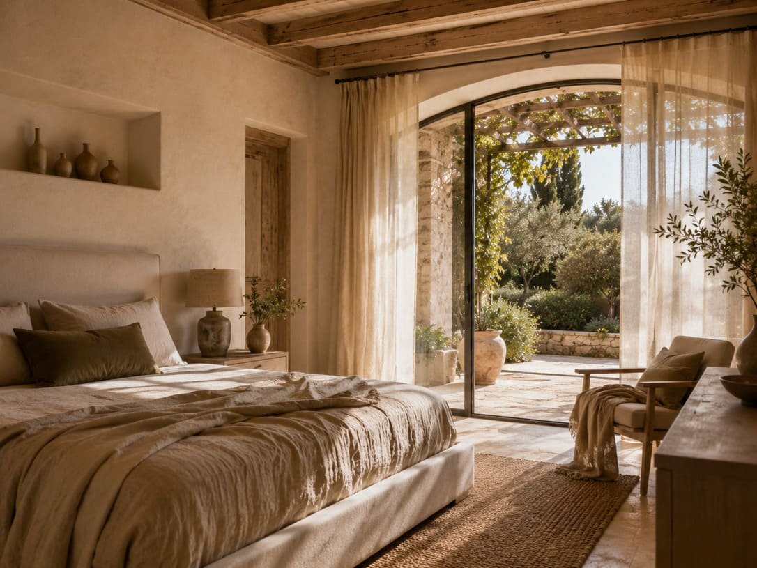 Italy villa garden view bedroom