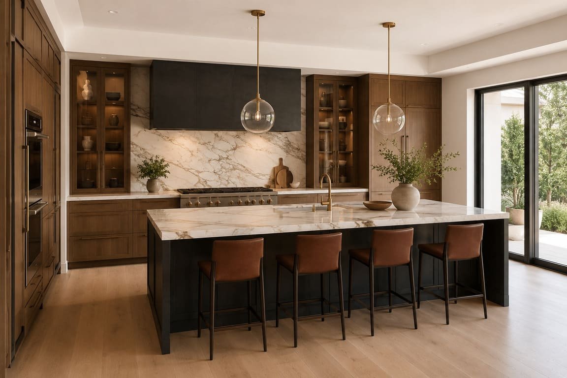 Modern Luxury Kitchen Interior With Custom Cabinetry