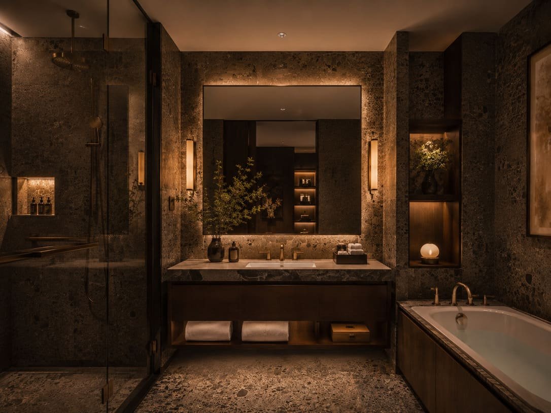 Luxury bathroom with premium fixtures