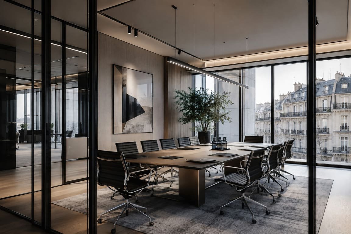 Meeting rooms with task lighting