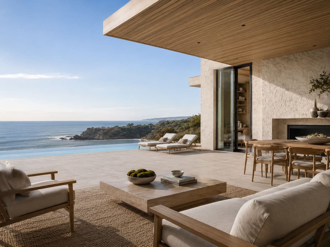 Outdoor living space with premium materials