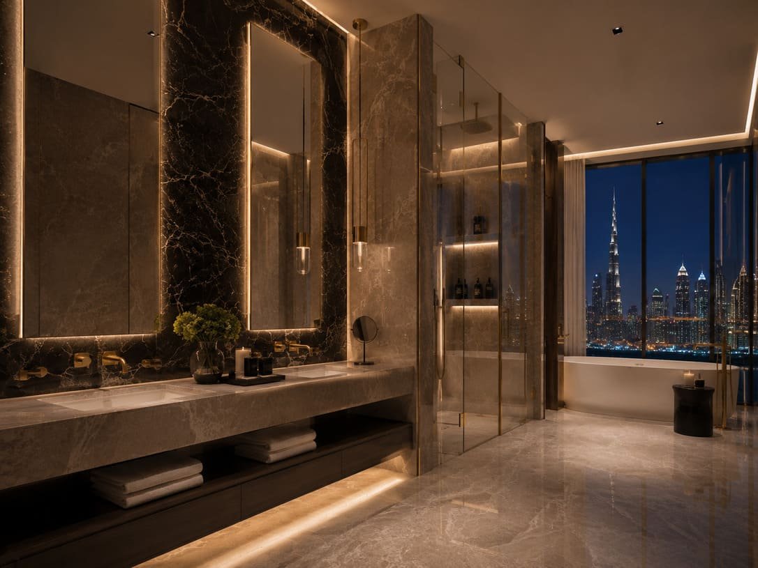 Spa-like bathroom with premium fixtures