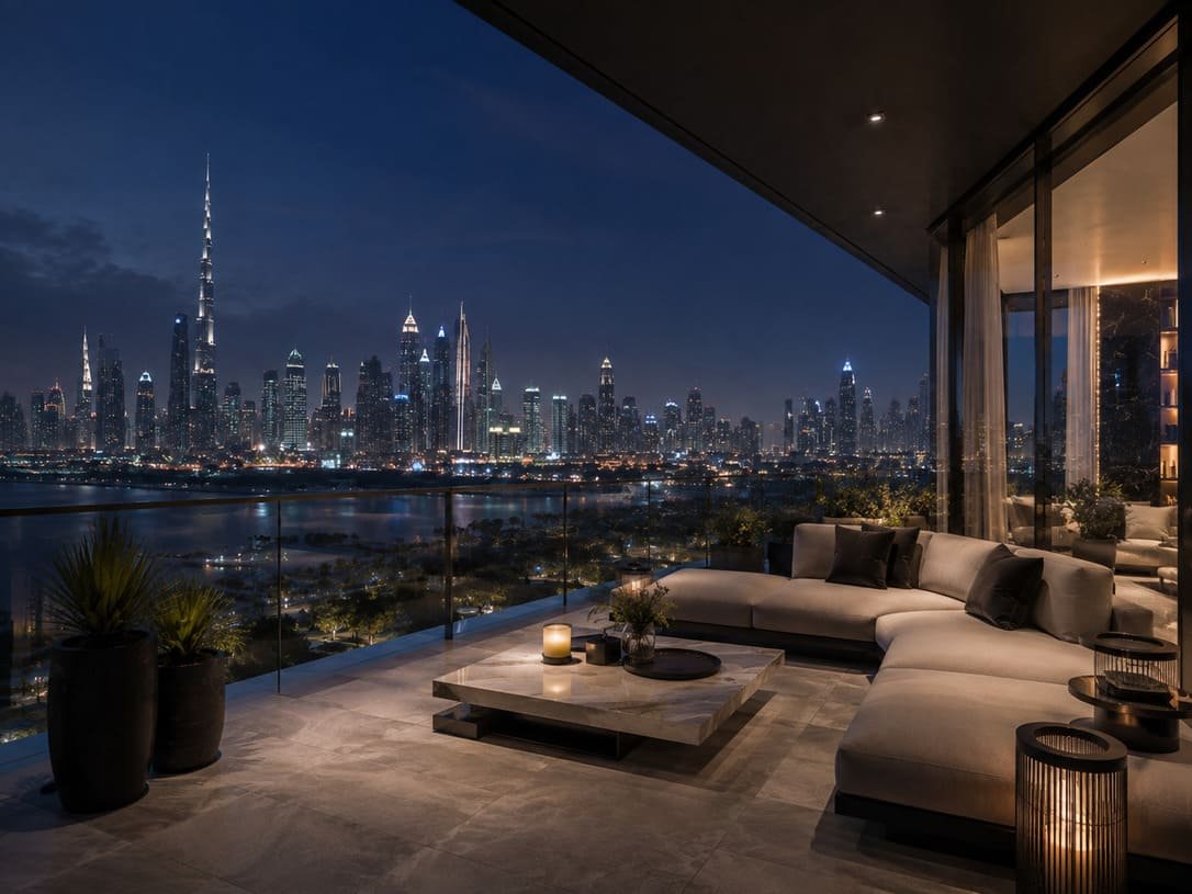 Spacious terrace with panoramic views
